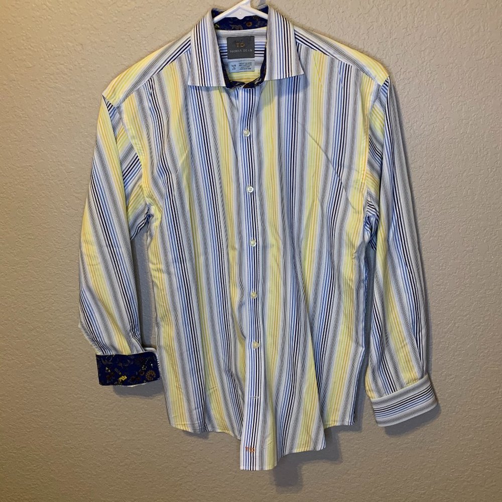 [5/$55] Thomas Dean Yellow/Blue Button Down (BOYS)